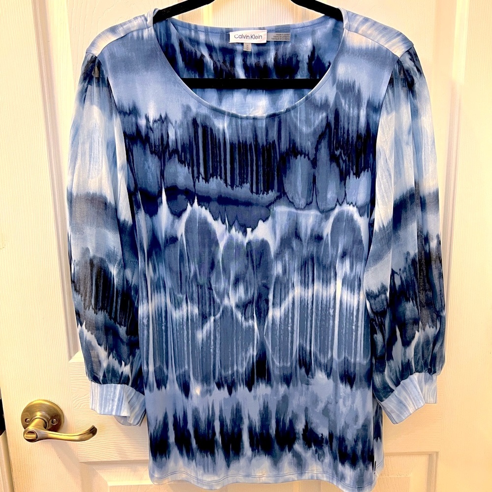 Calvin Klein medium multi color blue top
